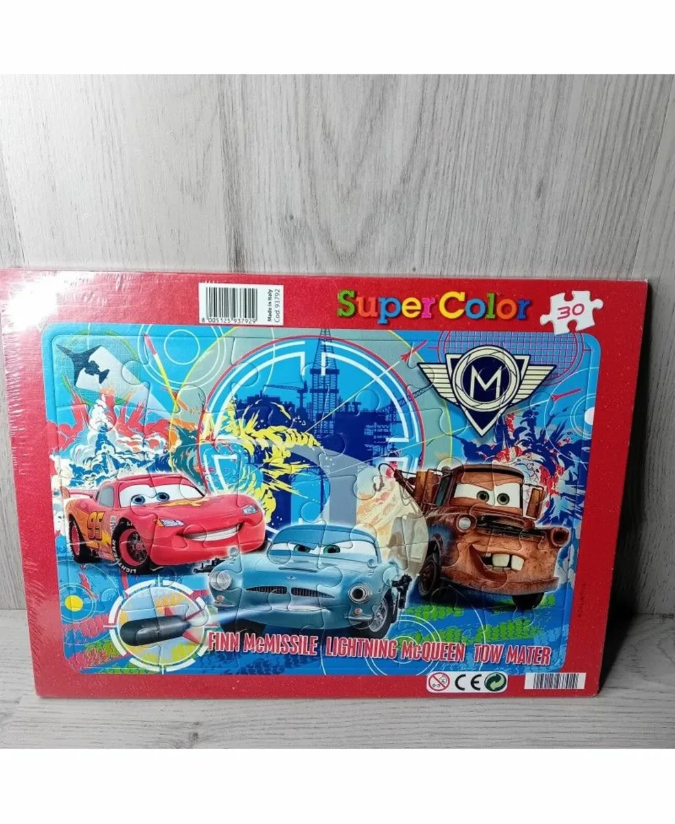 DISNEY CARS 2 SUPER COLOR JIGSAW 2 SIDED - RARE