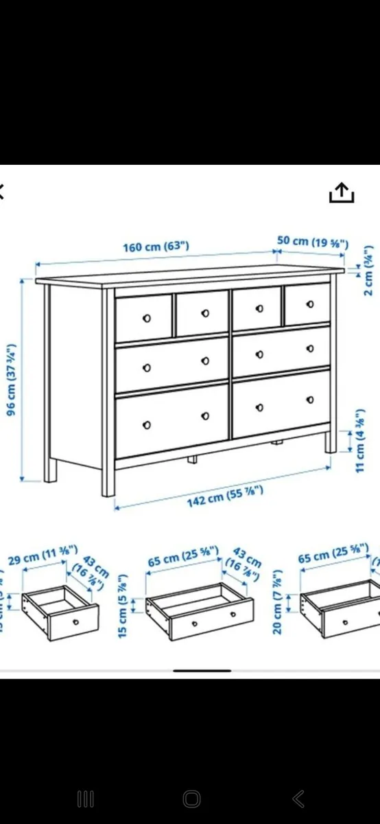 Ikea hemnes sideboard chest of drawers - Image 2