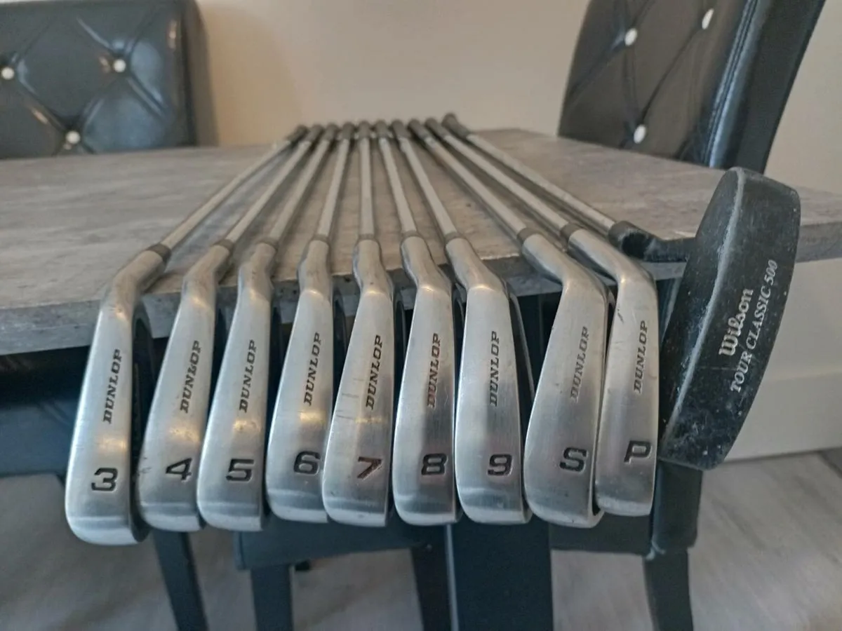 Dunlop golf irons and Wilson putter. - Image 1