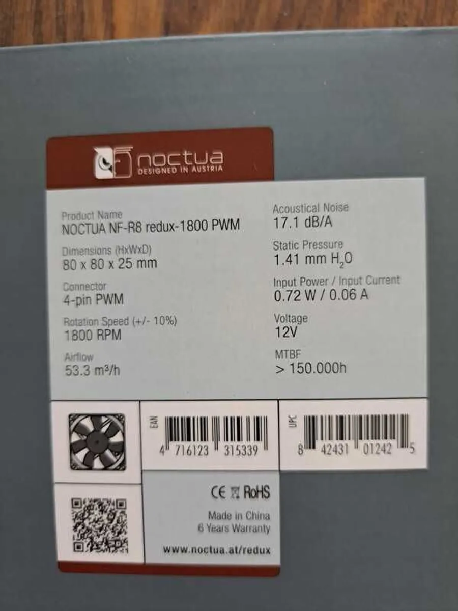 6 x Noctua NF-R8 redux 1800PWM - Image 3
