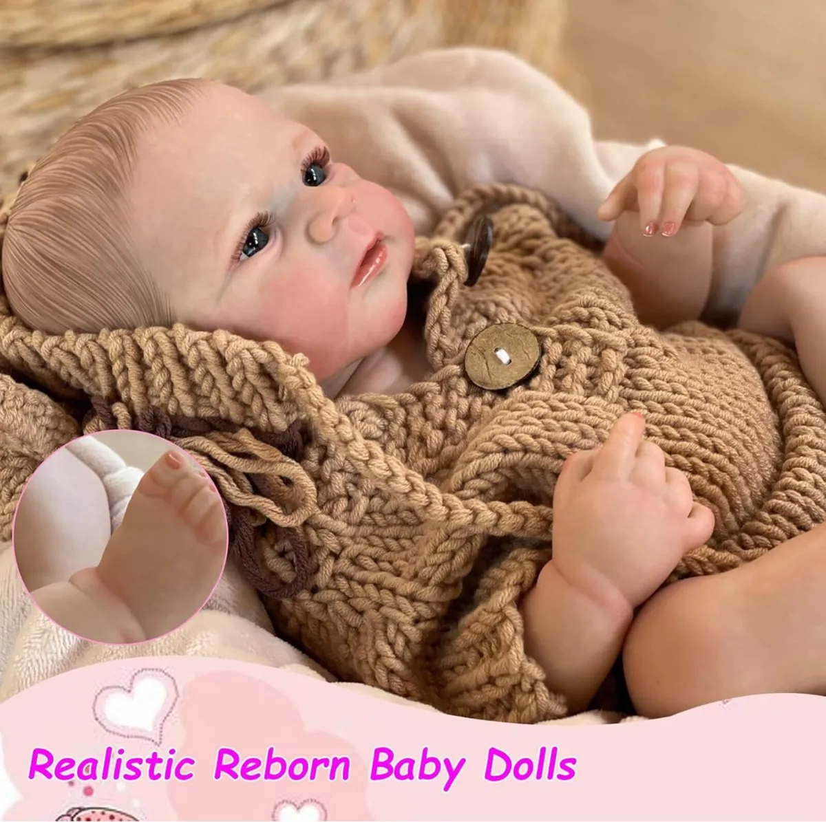 Reborn Baby Dolls Girl 18Inch Soft Feeling Realist - Image 4
