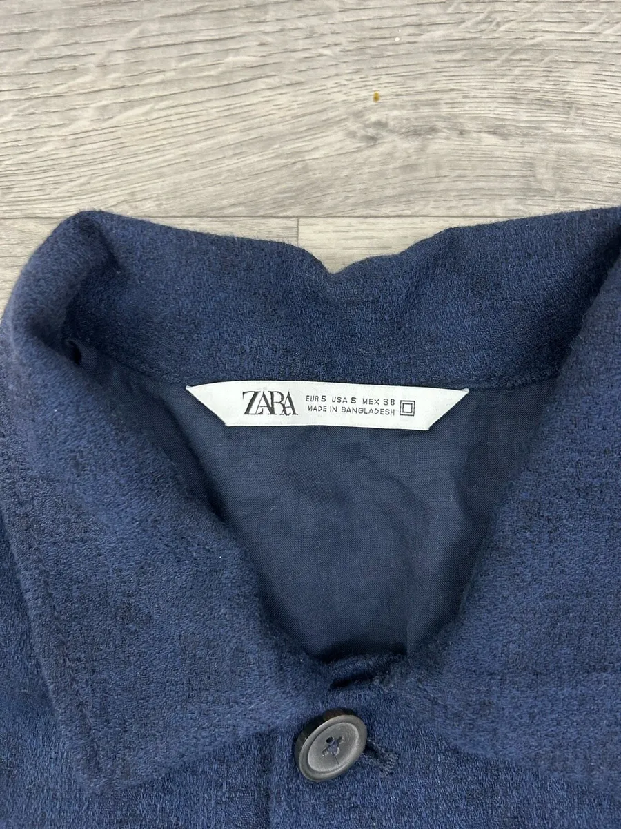 Zara Linen Brand Jacket Overshirt Mens Medium - Image 4