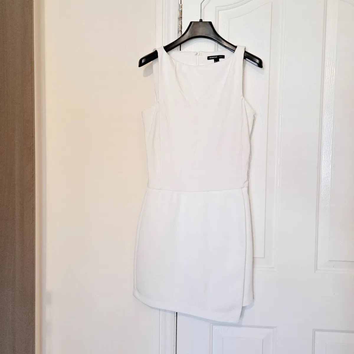 Mango White Mini Knee Length Dress XS - Image 1