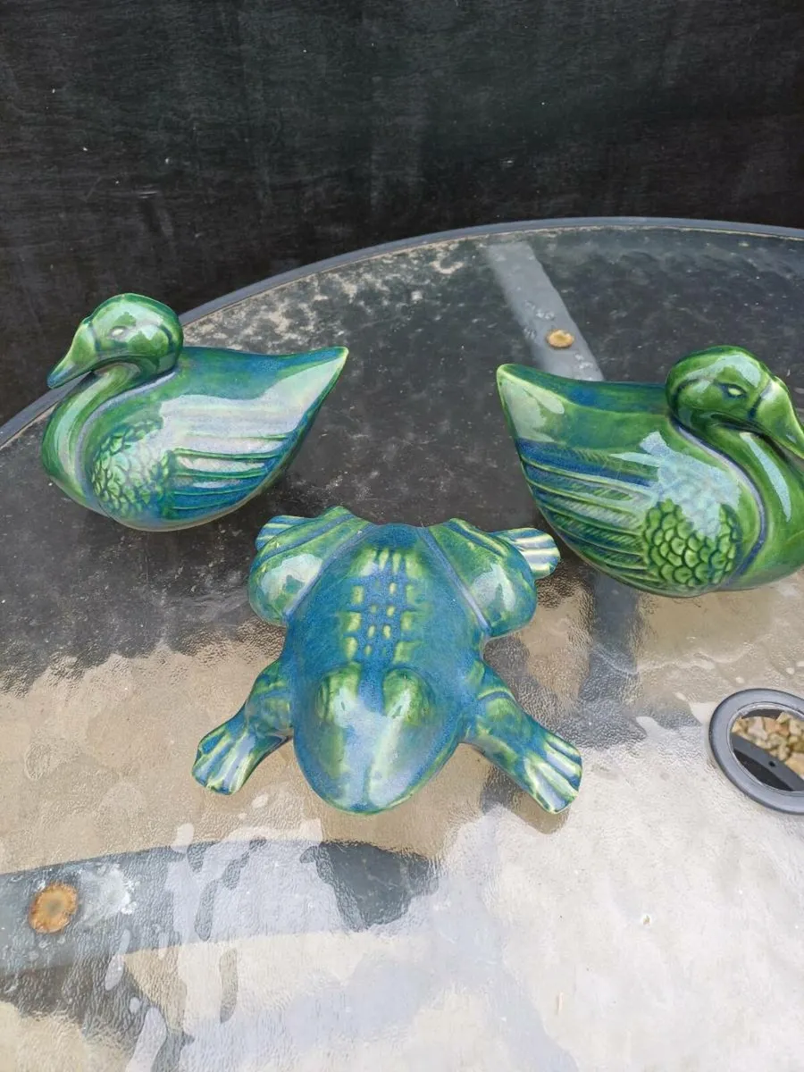 Vintage Glazed Pottery Figurines - Image 2