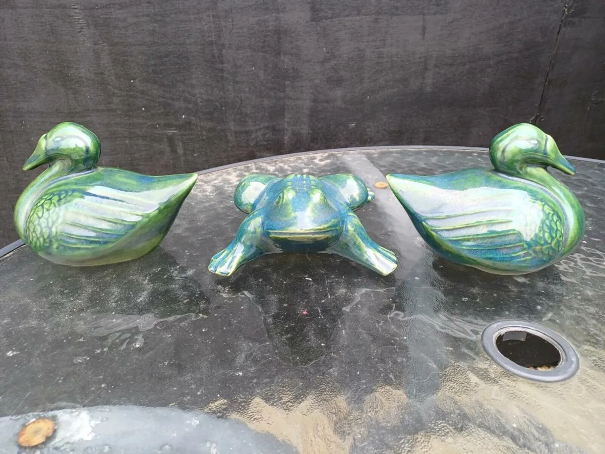 Vintage Glazed Pottery Figurines - Image 3