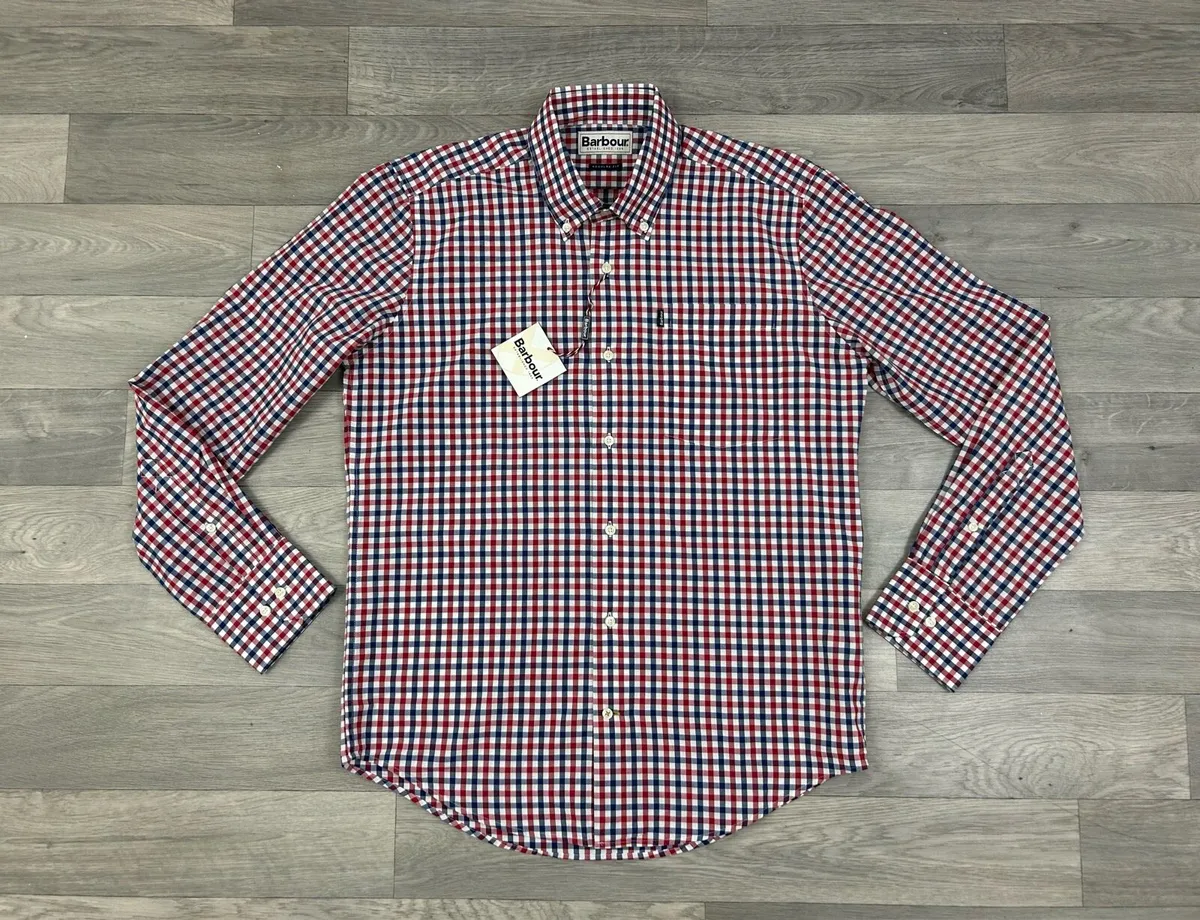 NEW Barbour Button Down Check Shirt Mens S/M - Image 1