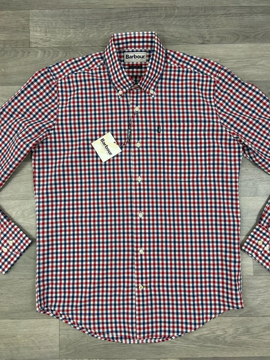 NEW Barbour Button Down Check Shirt Mens S/M - Image 2