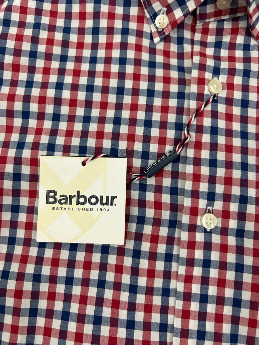 NEW Barbour Button Down Check Shirt Mens S/M - Image 4