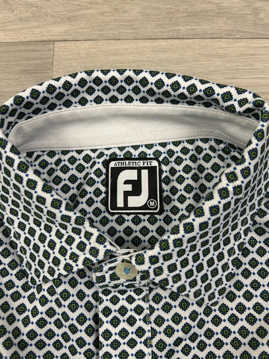 FootJoy FJ Patterned Golf Polo Shirt Mens Medium - Image 4