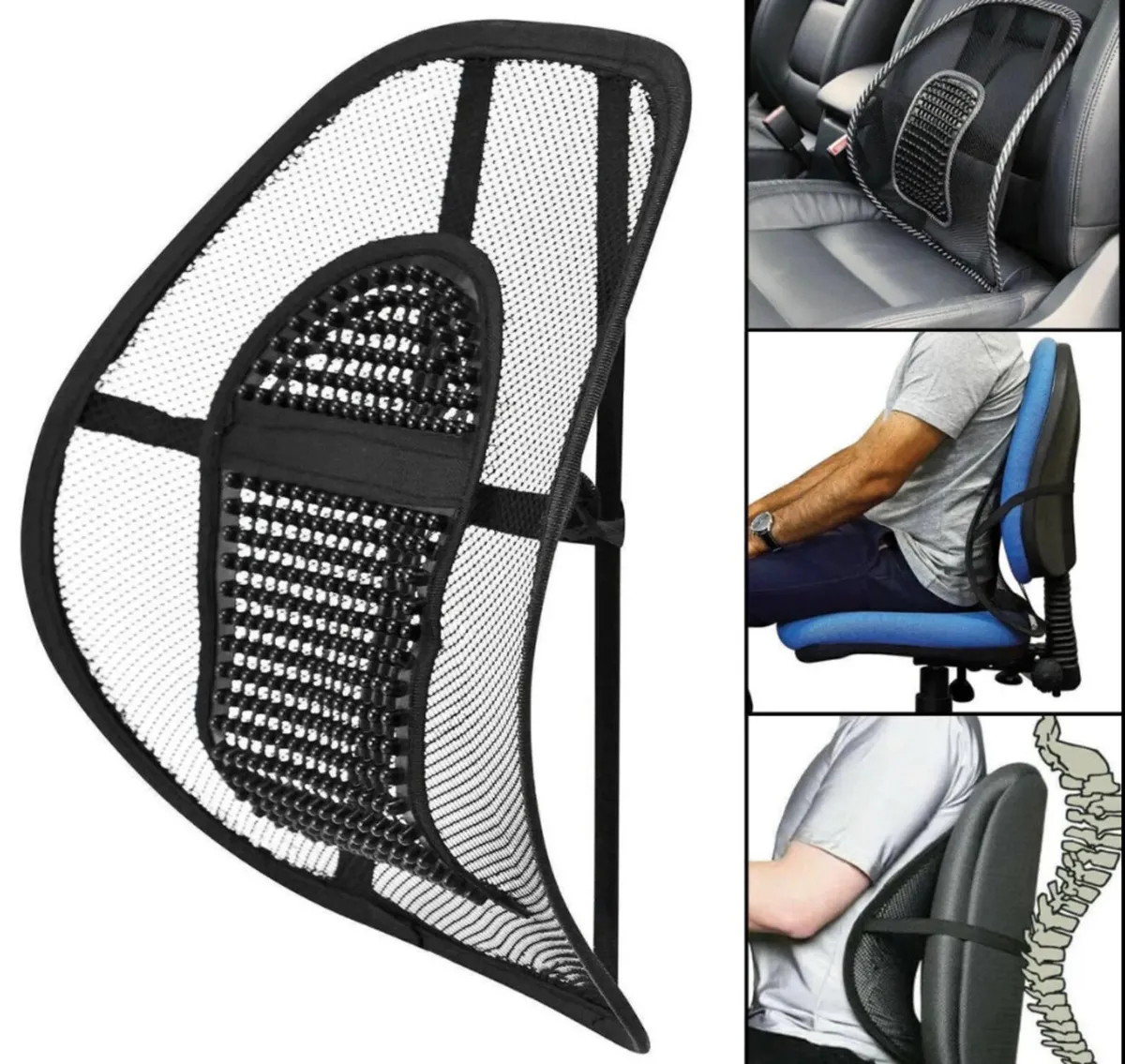Mesh Back Lumbar Support Office Chair Car Seat - Image 1