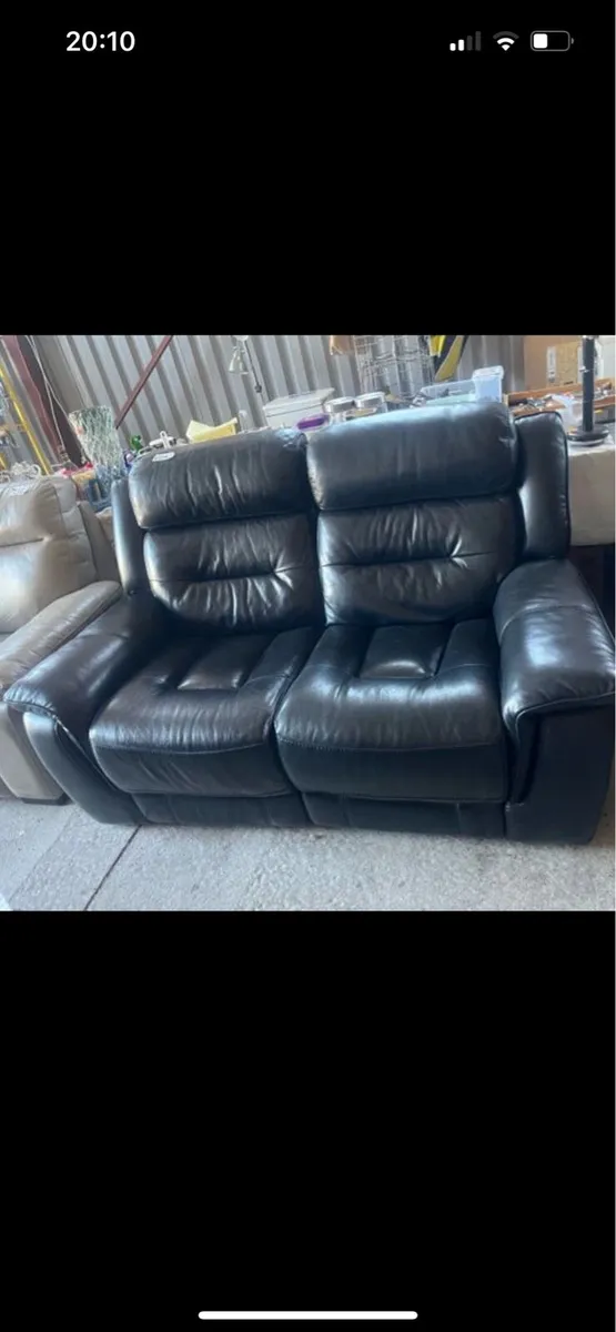 Black 2 seater relining couch - Image 1