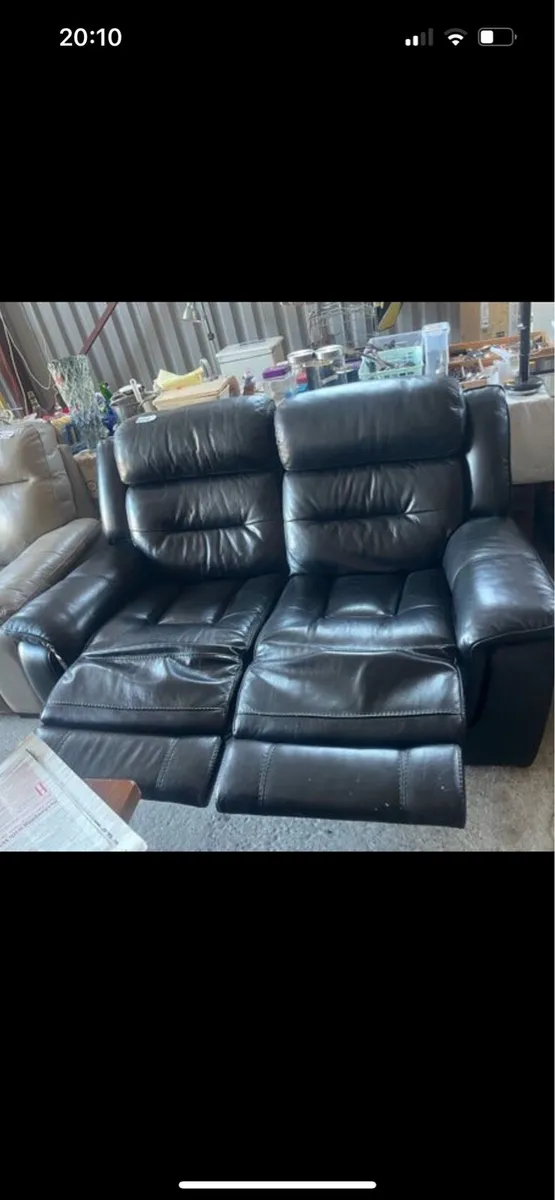 Black 2 seater relining couch - Image 2