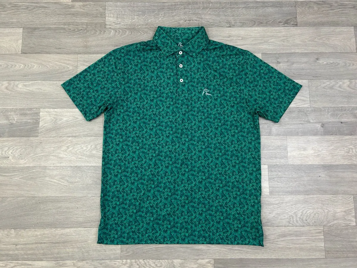Rhoback Floral Patterned Golf Polo Shirt Medium - Image 1