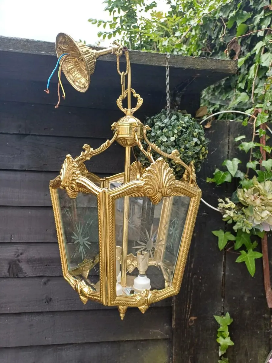 Vintage French Brass Lantern - Image 2