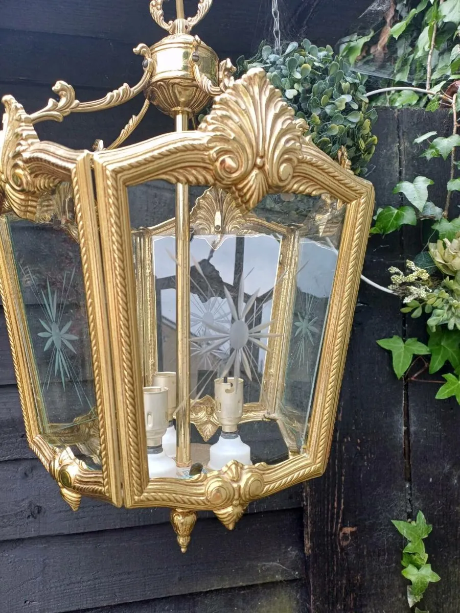 Vintage French Brass Lantern - Image 1