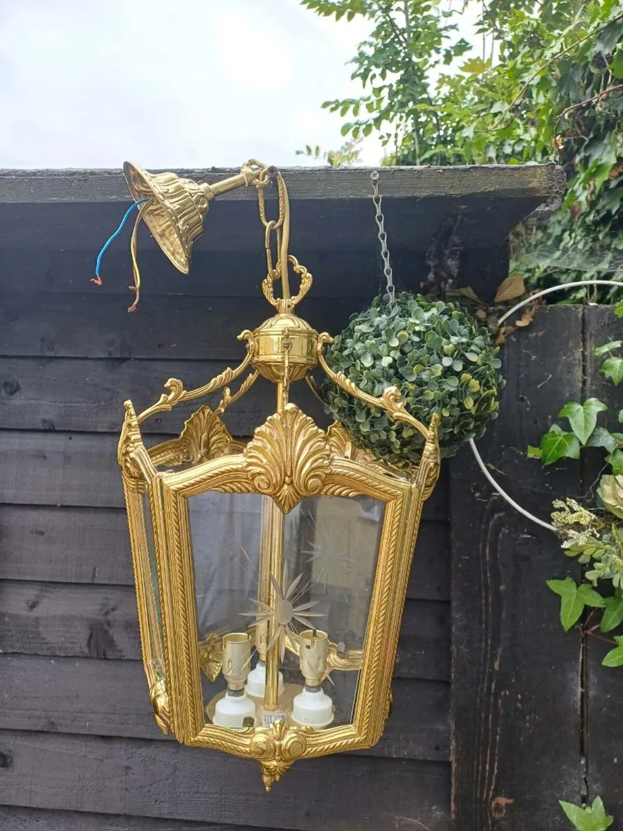 Vintage French Brass Lantern - Image 3
