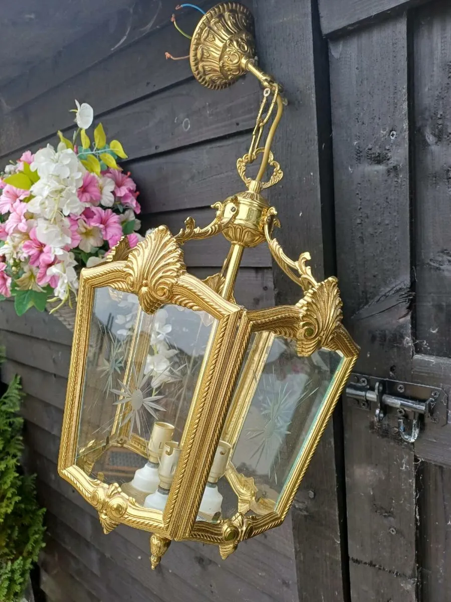 Vintage French Brass Lantern - Image 4