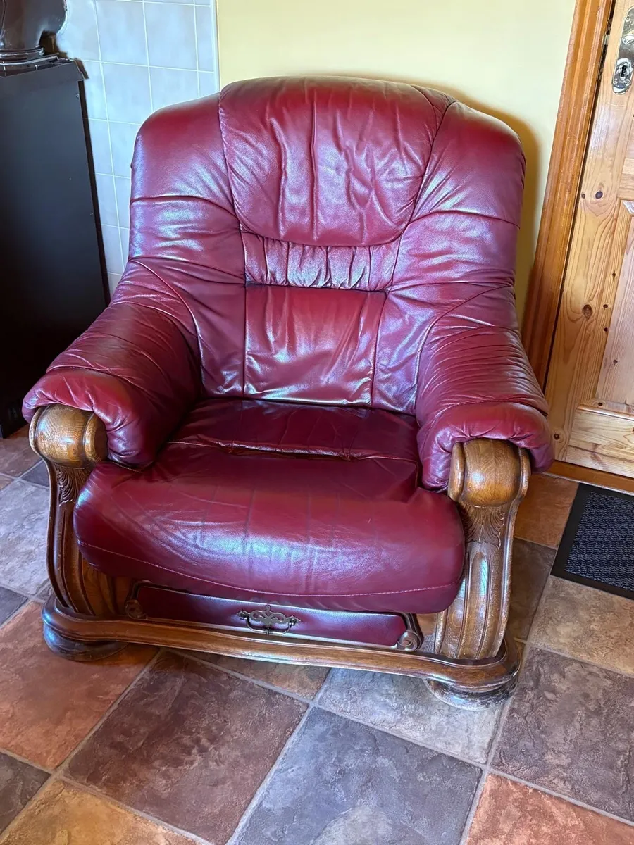 Three seater sofa, two one seaters & footstool - Image 2