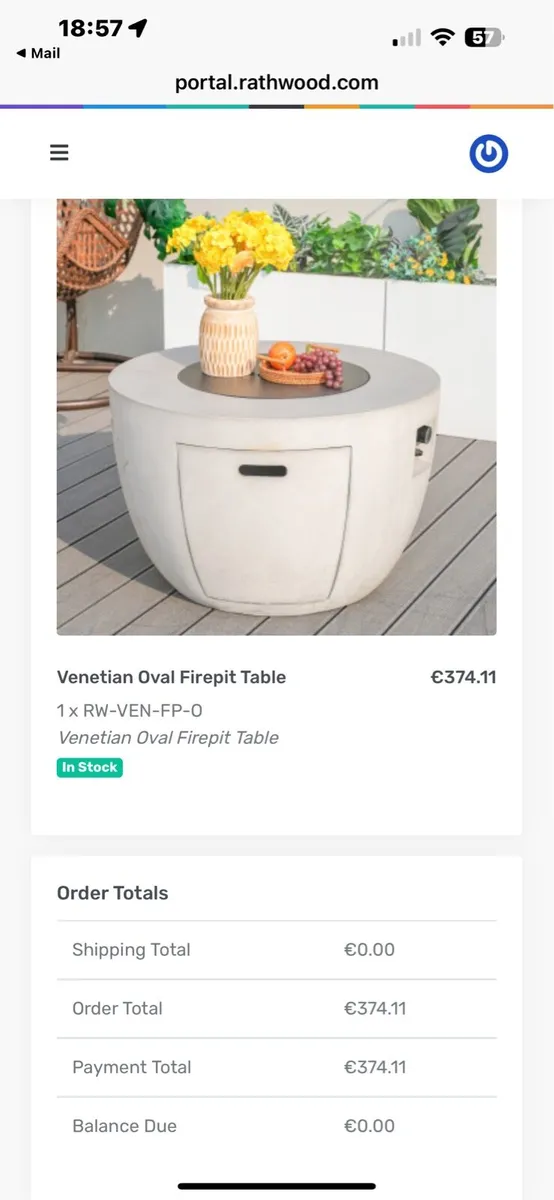 *New Rathwood Furniture- Venetian Oval Fire Pit - Image 2