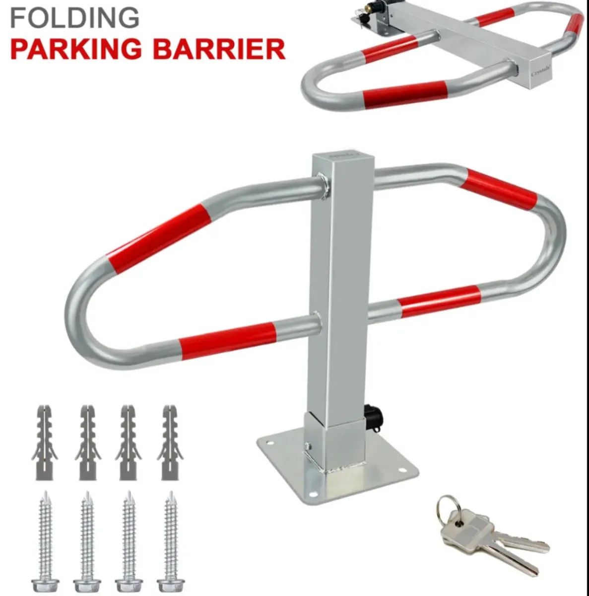 Folding Locking Parking Bollard Barrier Security - Image 1