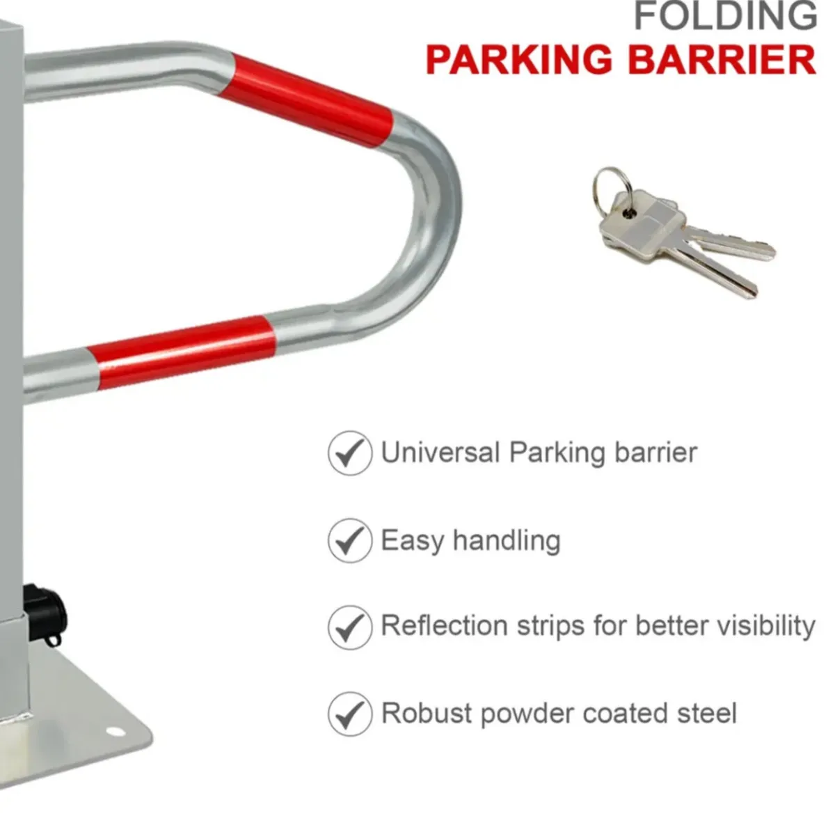 Folding Locking Parking Bollard Barrier Security - Image 2