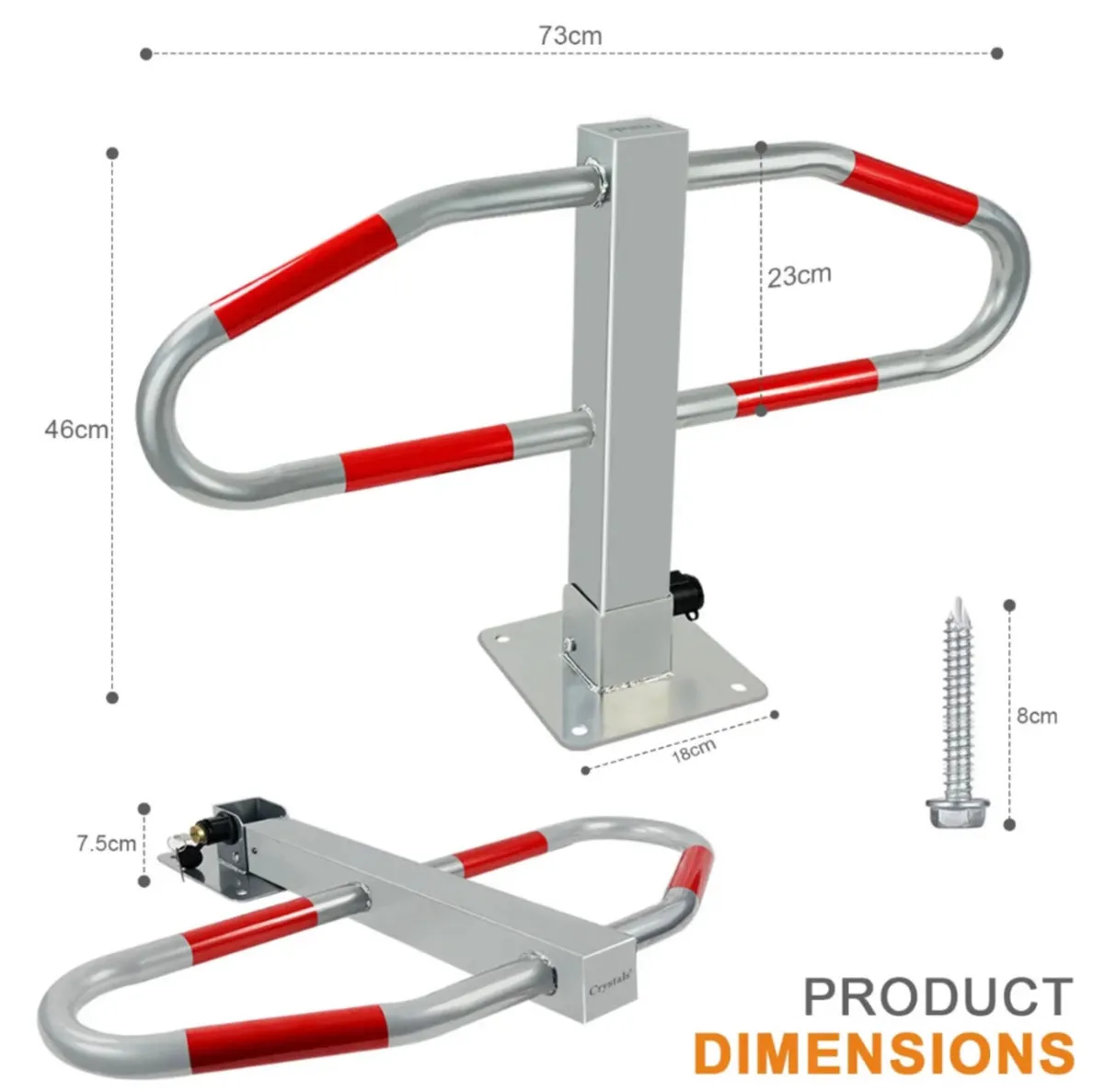 Folding Locking Parking Bollard Barrier Security - Image 4