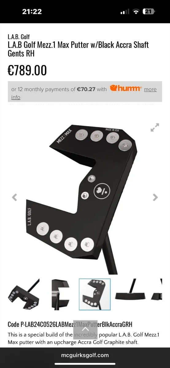 L.A.B Golf Mezz. 1 Max Putter w/Black Accra Shaft - Image 3