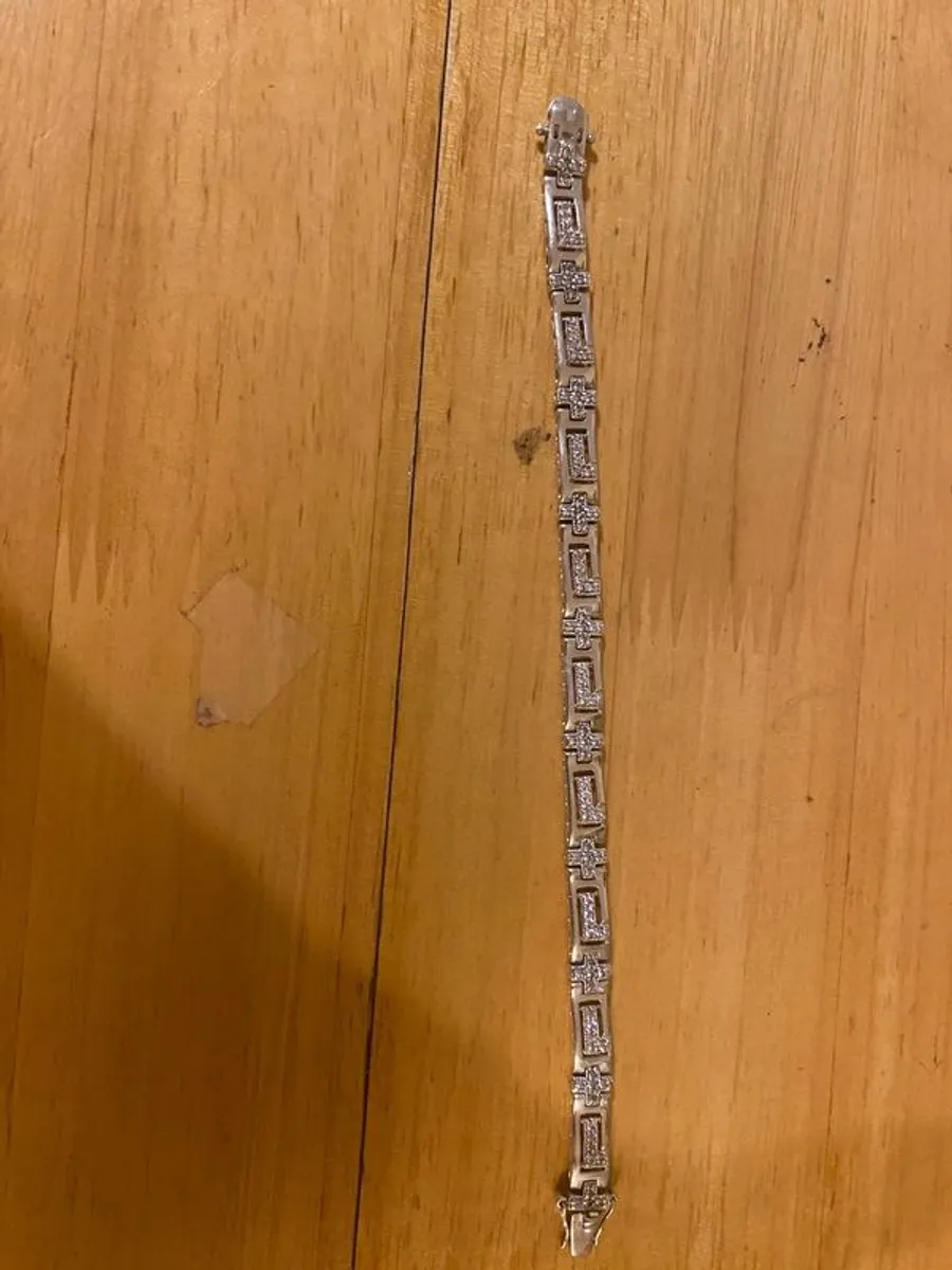 Fields Jewellers Silver and Cubic Zirconia Bracelet - Image 1