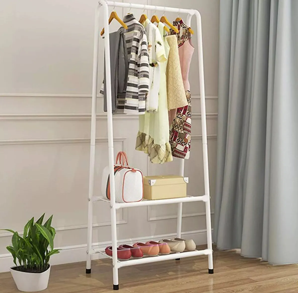 Metal Clothes Garment Rail & Storage Shelves NEW - Image 1