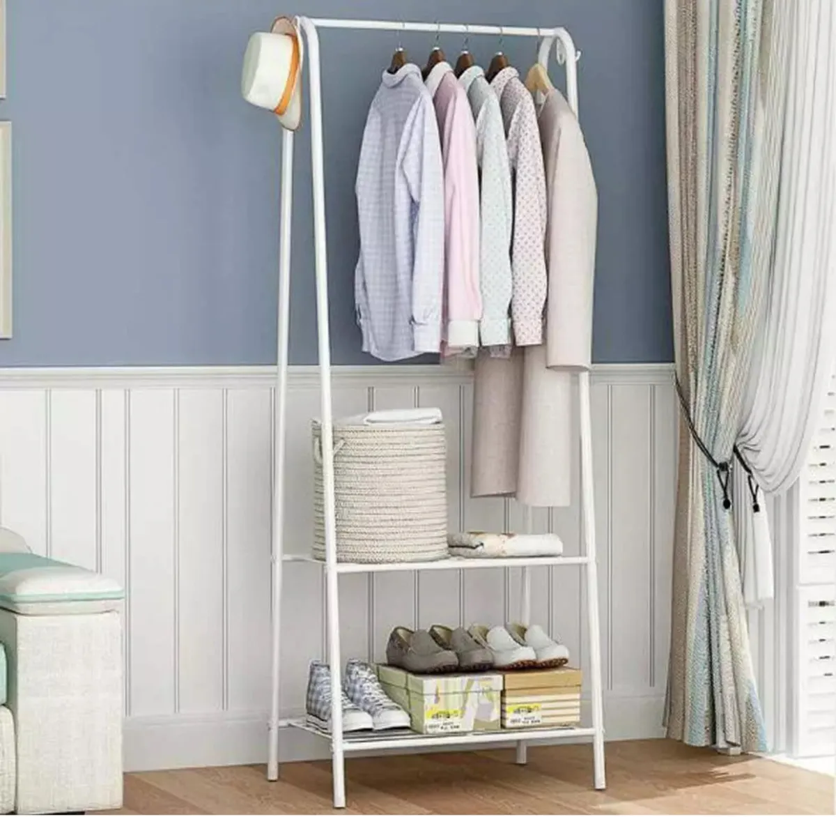 Metal Clothes Garment Rail & Storage Shelves NEW - Image 2