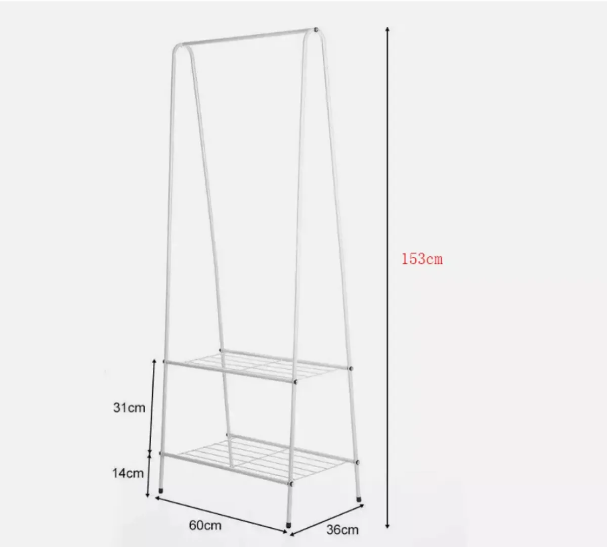 Metal Clothes Garment Rail & Storage Shelves NEW - Image 4