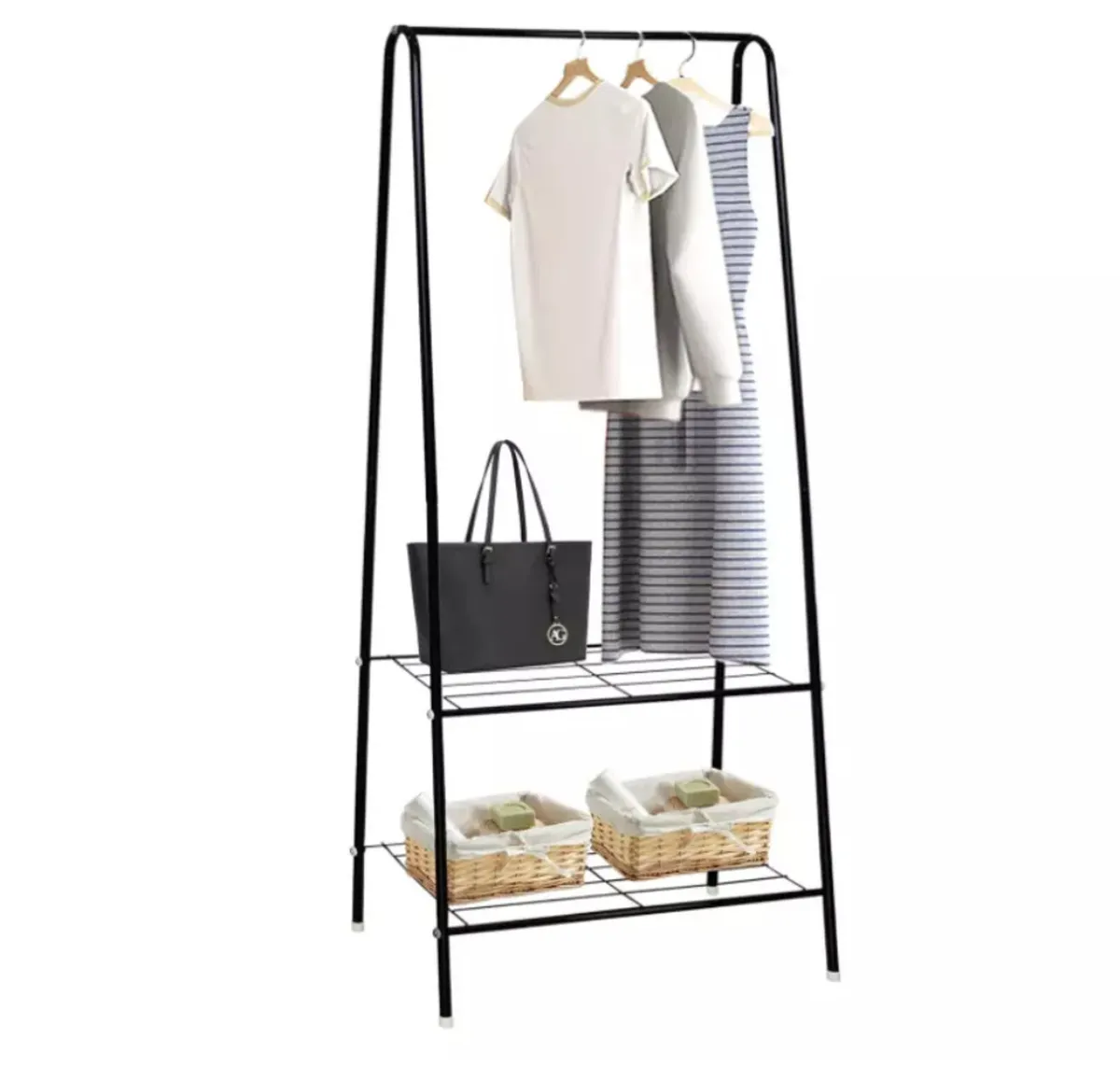 NEW Black Clothes Rail Rack & Storage Shelves - Image 3
