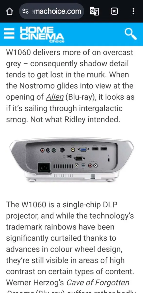Benq W 1060 Projector - Image 4