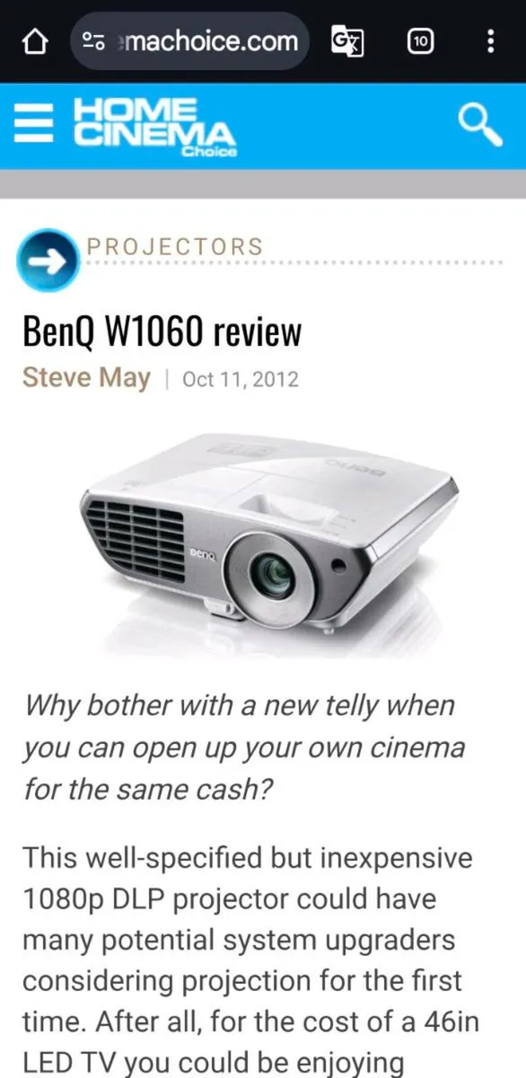 Benq W 1060 Projector - Image 1