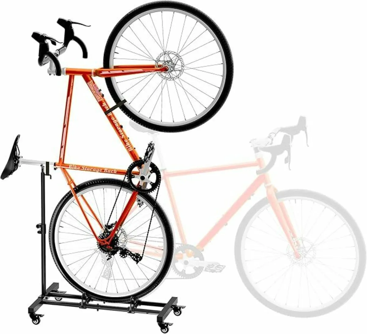 Freestanding Vertical Bike Storage Stand Wheels - Image 1