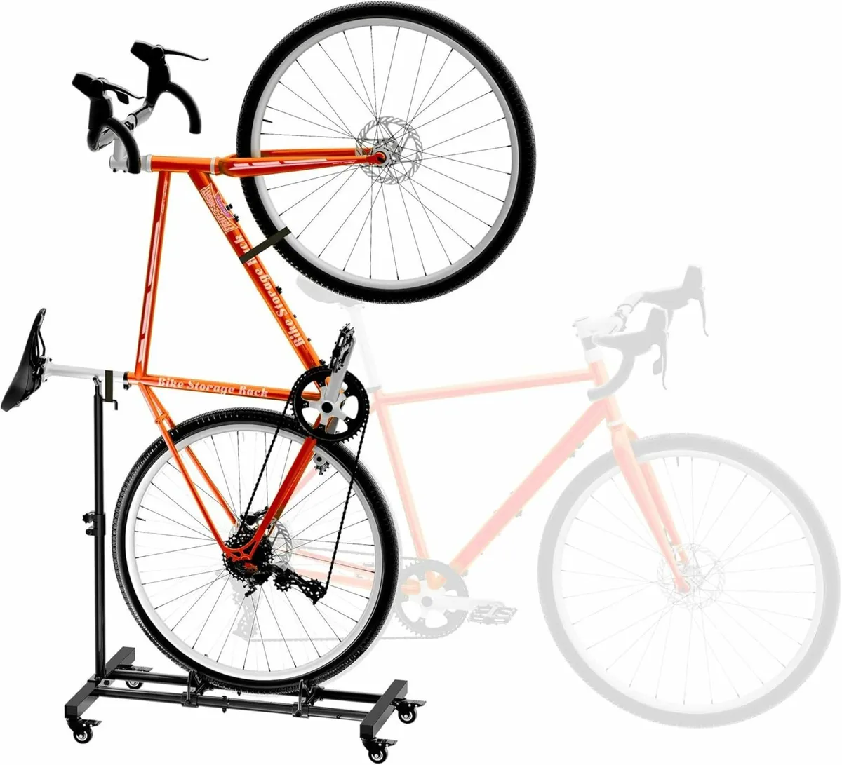 Freestanding Vertical Bike Storage Stand Wheels - Image 2