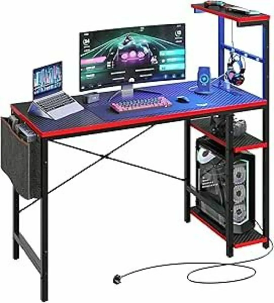 113cm Corner Gaming  Office Desk Power Outlets - Image 4