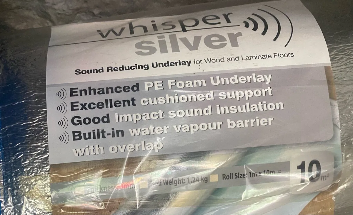 50m2 underlay 3mm Whisper Silver - PE Foam - Image 1