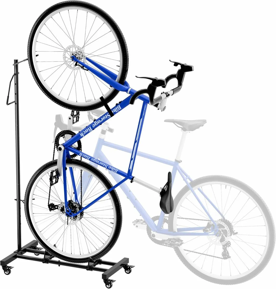 Upright Bike Stand Wheels Vertical Storage Rack - Image 1