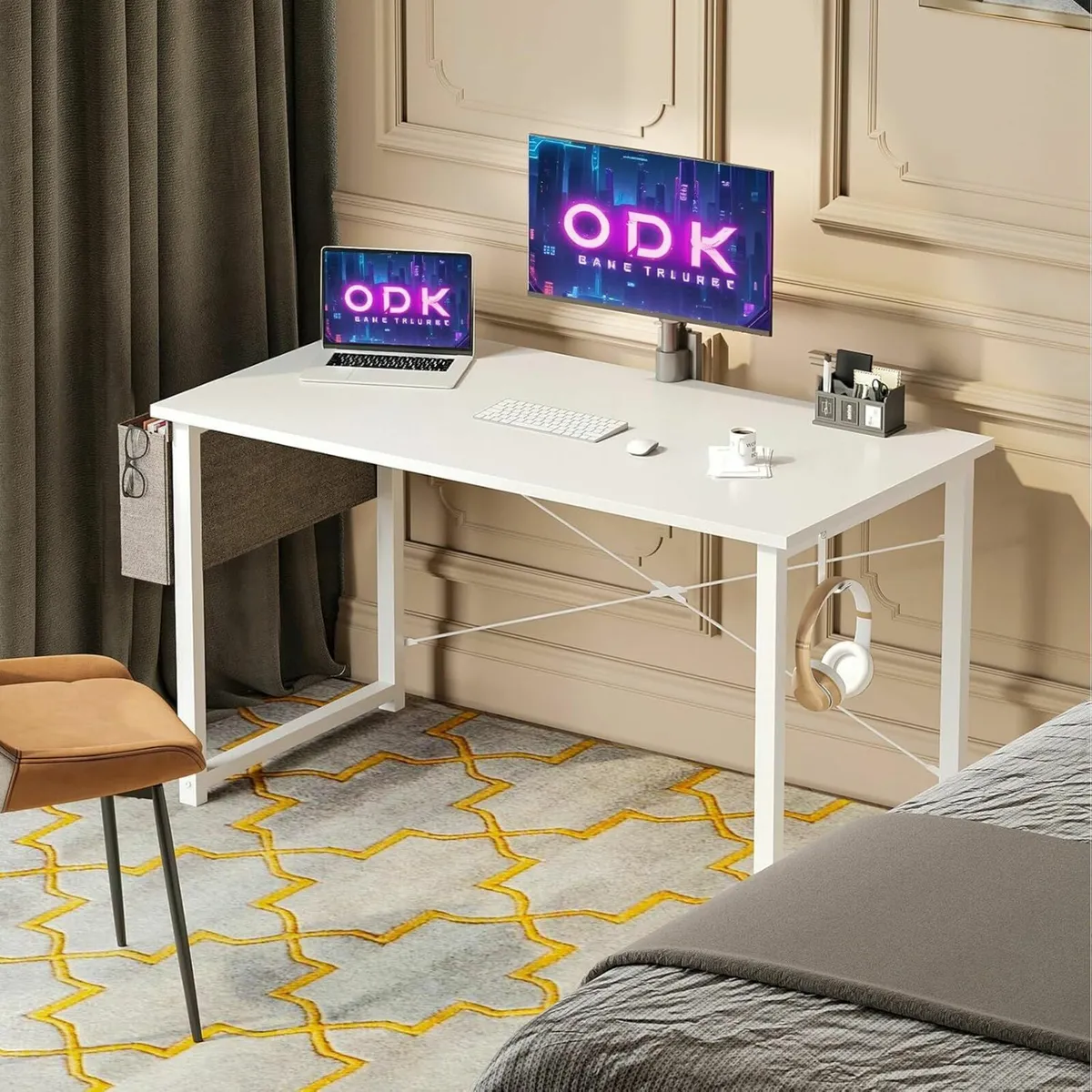 Computer Desk 100x48 cm Office Desk Storage Bag - Image 1