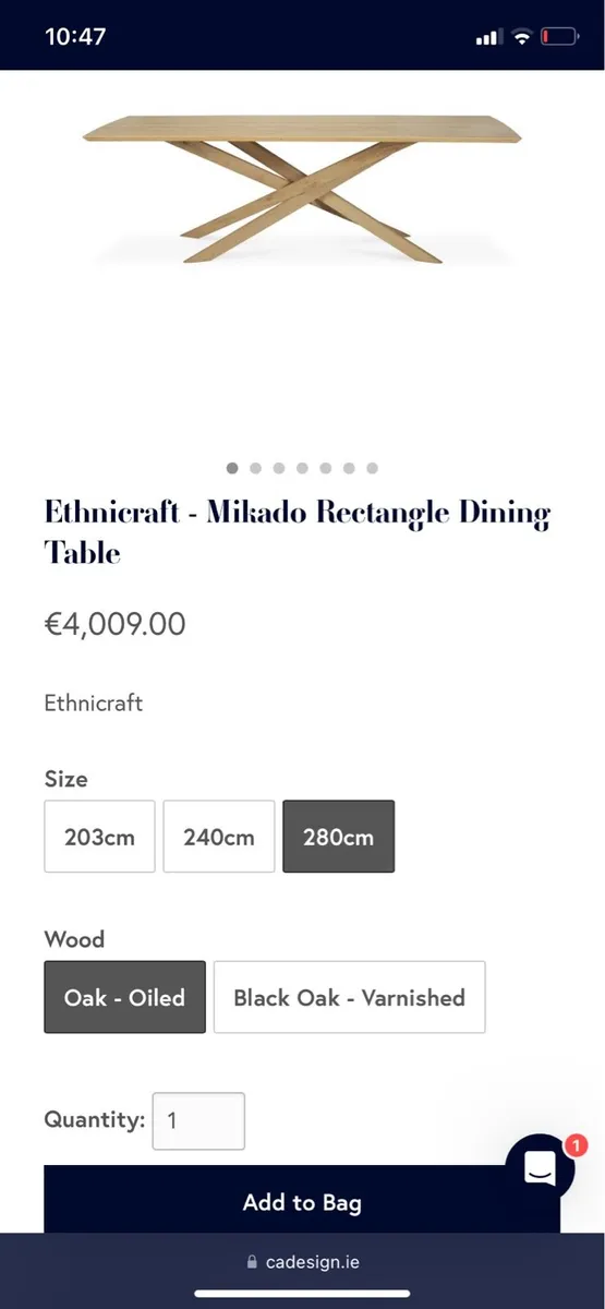 Ethnicraft mikado oak dining table still in crate - Image 2