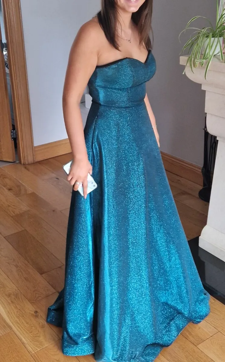 Dani's Closet Teal Shimmer Debs Dress - Image 1