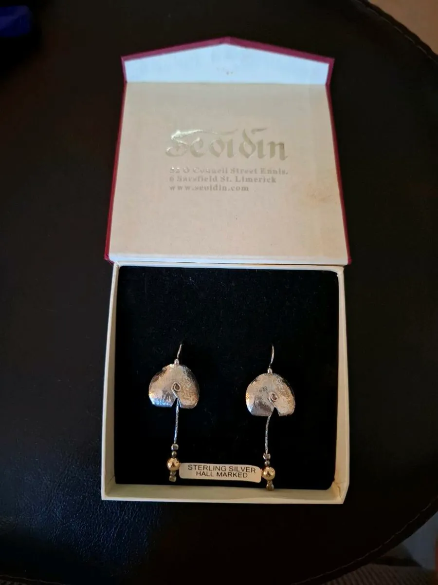 Sterling Silver Drop Celtic Earrings - Image 2