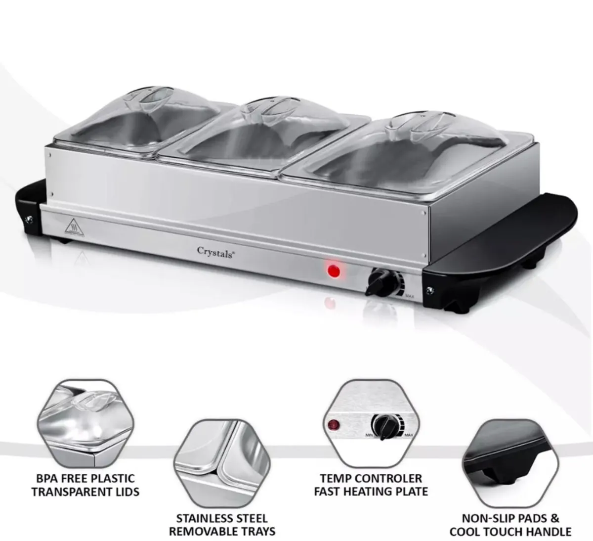 Electric Food Warmer Buffet Server Hot Plate NEW - Image 2