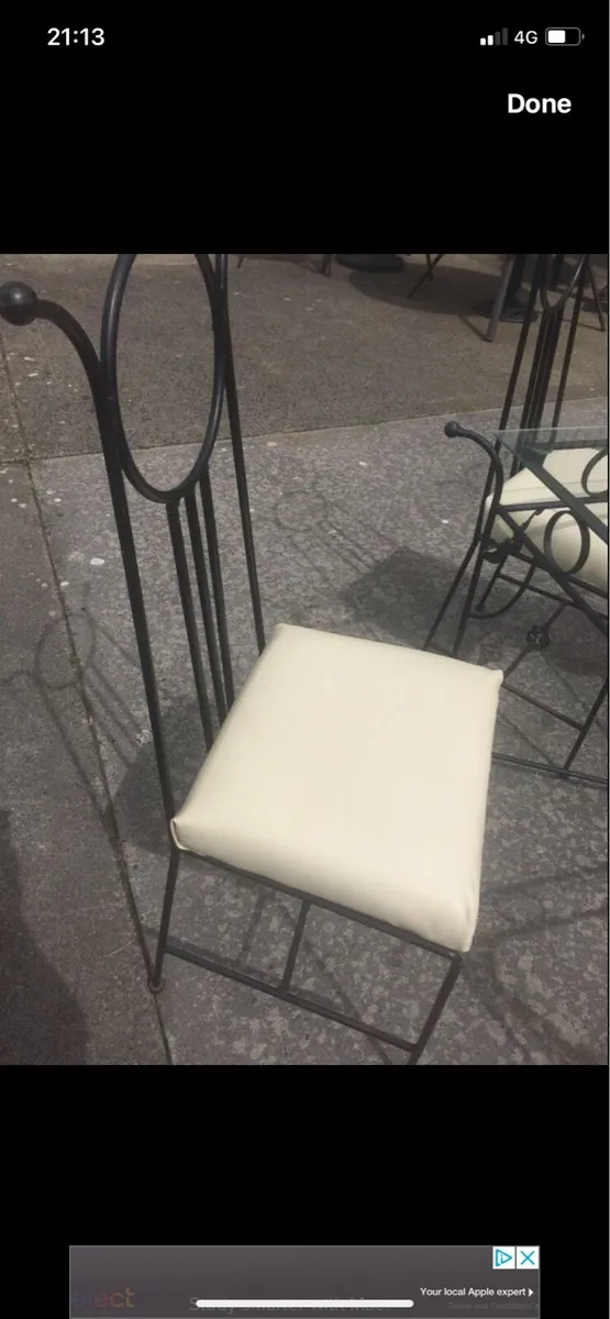 Garden table and 6 leather chairs - Image 4