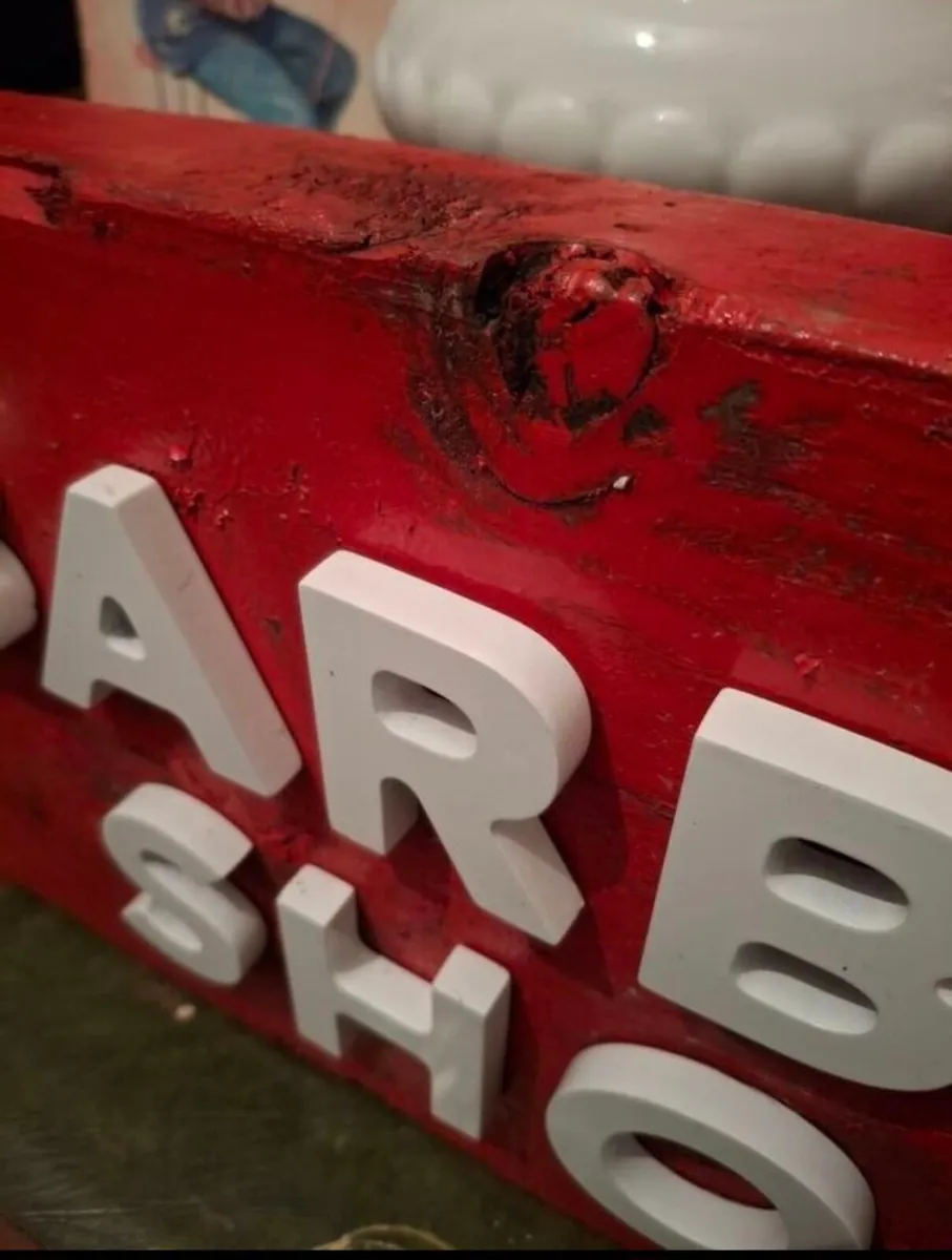 Wooden 3D Barbershop Sign - Image 3