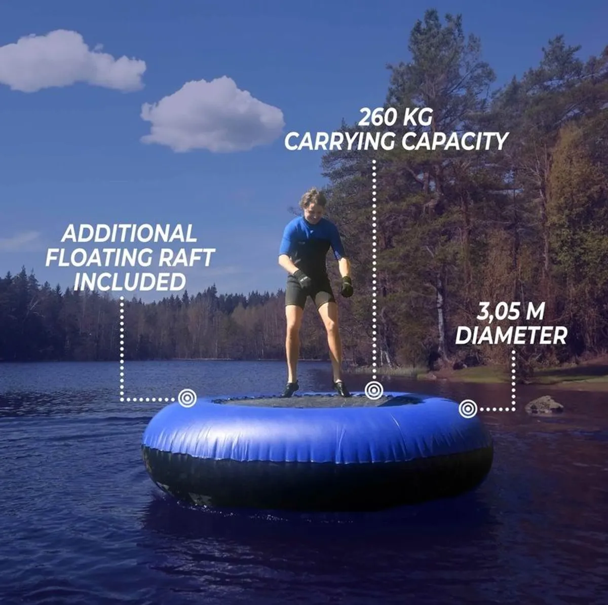 Deep Sea Water Trampoline 3M with extra raft - Image 4