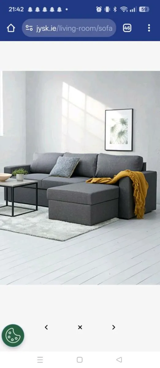 Corner sofa with storage & fold out bed - Image 1