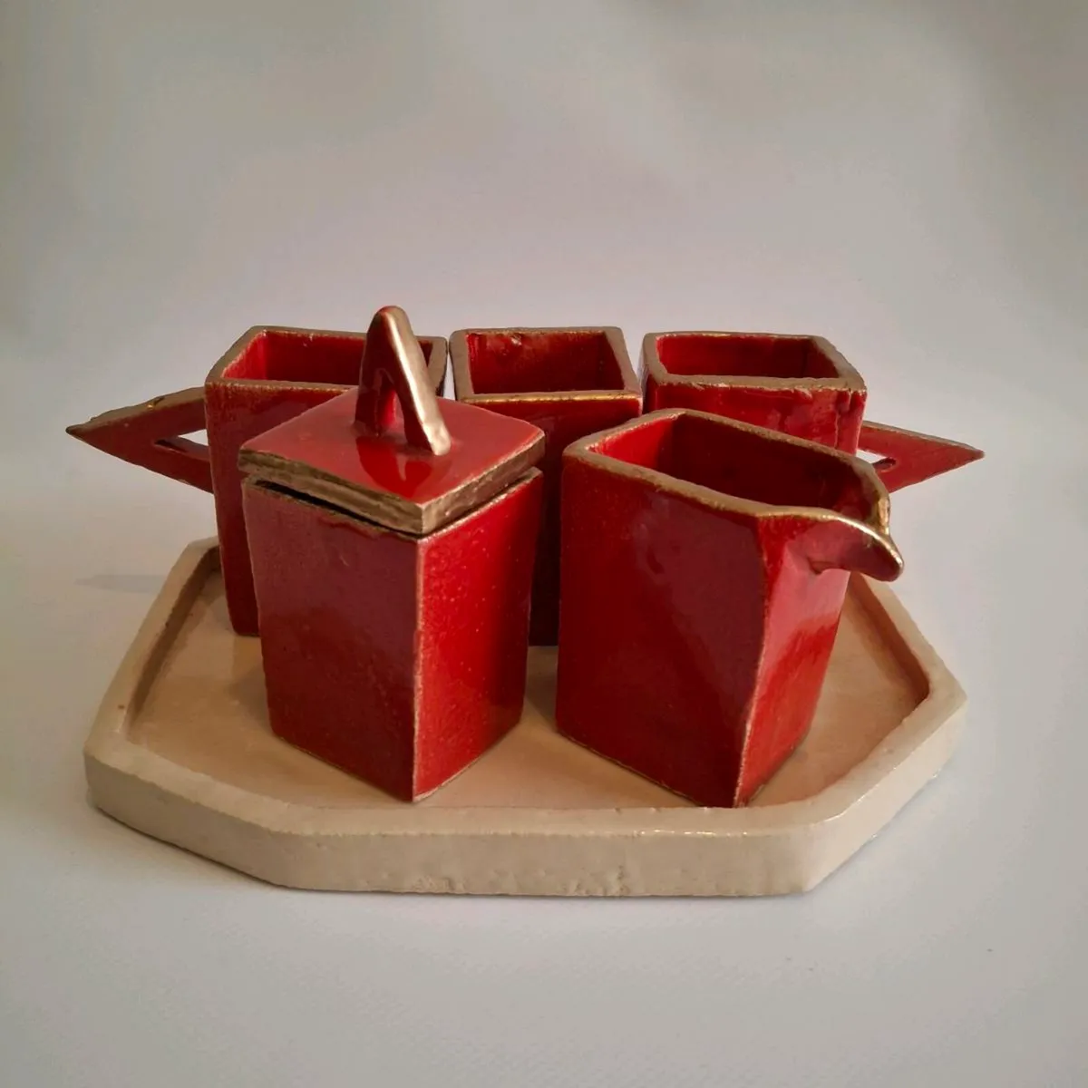 Handmade Pottery Tea Set - Image 1
