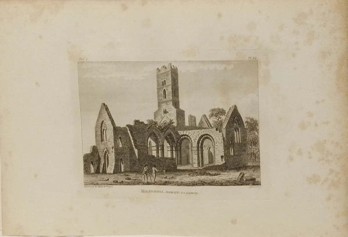Kilconnel Abbey Galway 1793 Antique Print - Image 1